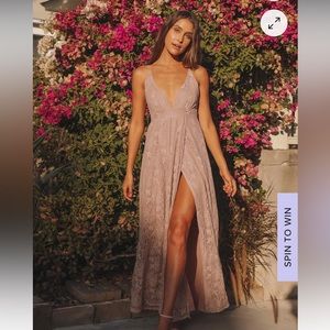 Lulus Dusty Rose long dress with slit